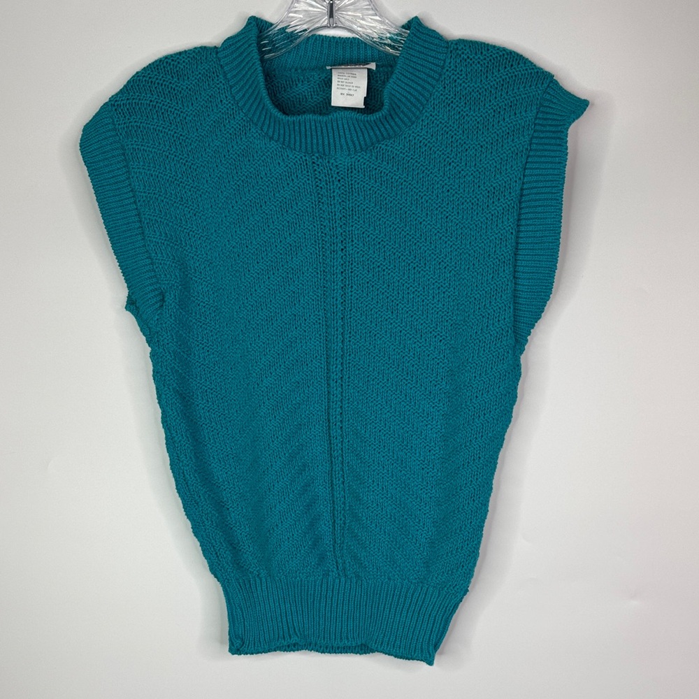 Vintage Fortune Knits Inc Blue Sleeveless Sweater Size XS/S